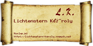 Lichtenstern Károly névjegykártya
