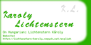 karoly lichtenstern business card