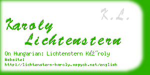 karoly lichtenstern business card